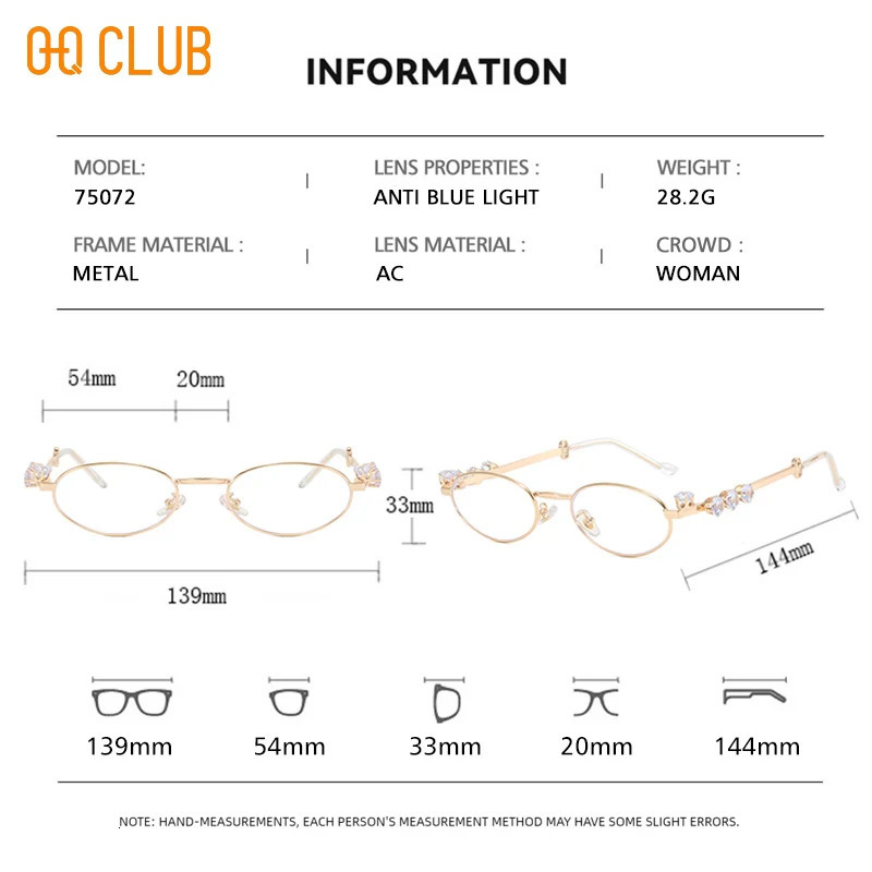 O-Q CLUB Womens Glasses Frames Lunette Pour Femme Original Transparent Eyepieces for Reading Blue Light Lenses to Read Eyewear 260302