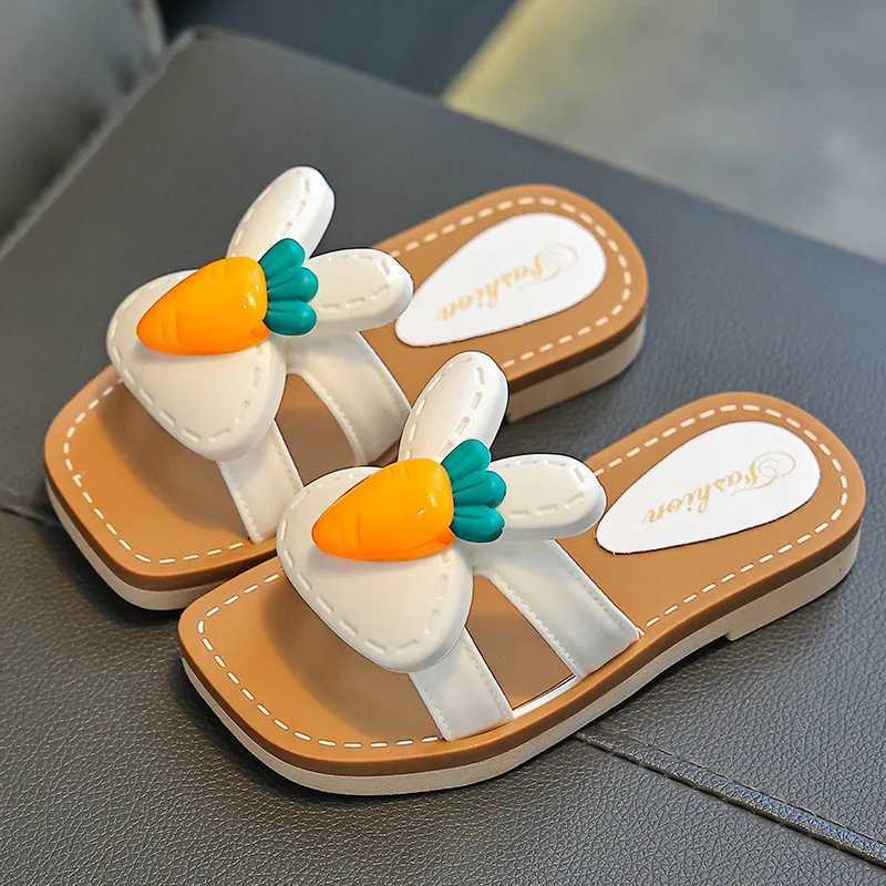 Kids Slippers - 3D Bow with Metal Logo, Soft Skin-Friendly, Non-Slip Wear-Resistant, Breathable Open-Toe Summer Sandals for GirlsT260306