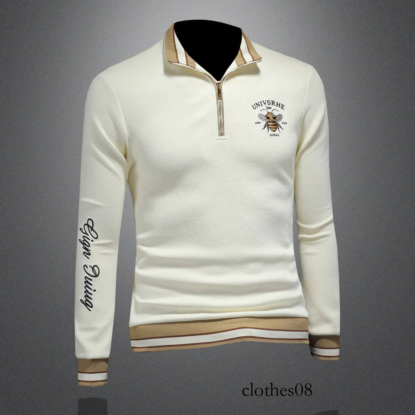 Men's Zipper Hoodie Long Sve Embroidered Sweatirt Casual Base irt Spring Autumn Trendy Brand Comfortable Cotton Fabric