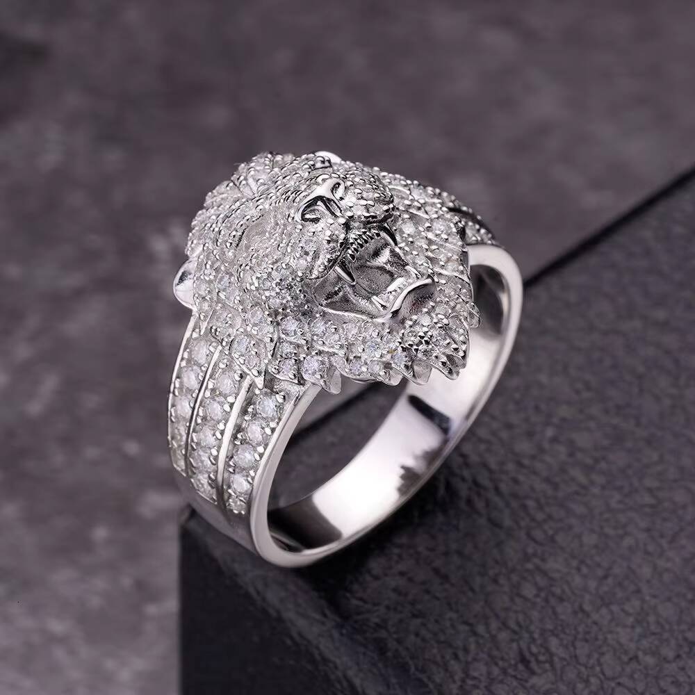 New Arrival Hiphop Fashion Fully Iced Pave Setting for Certified Morganite Freshwater Pearl 925 Sterling Silver Rose Gold Ring