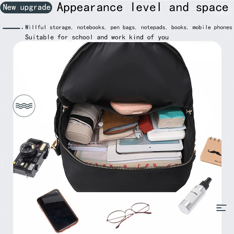 style fashion multi-purpose nylon cloth backpack for travel and school The direction of the zipper is random the style of260228