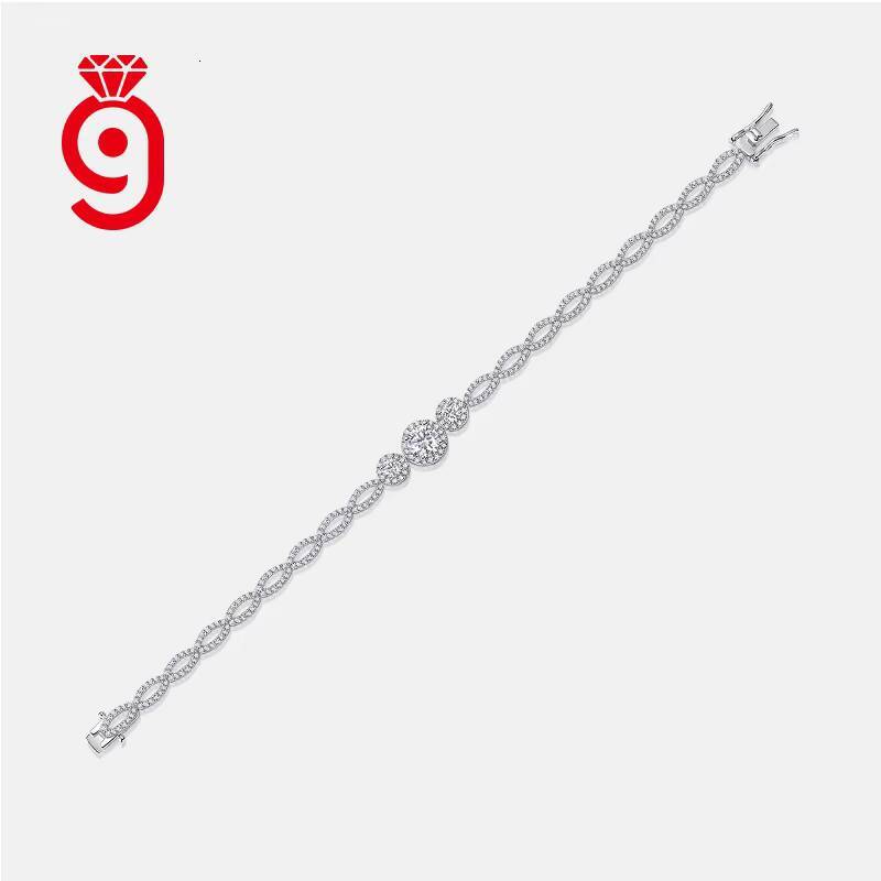 2026 New Trendy Design Ladies 925 Sterling Silver Jewelry Accessories VVS1 Moissanite Chain Women Fine Bracelet