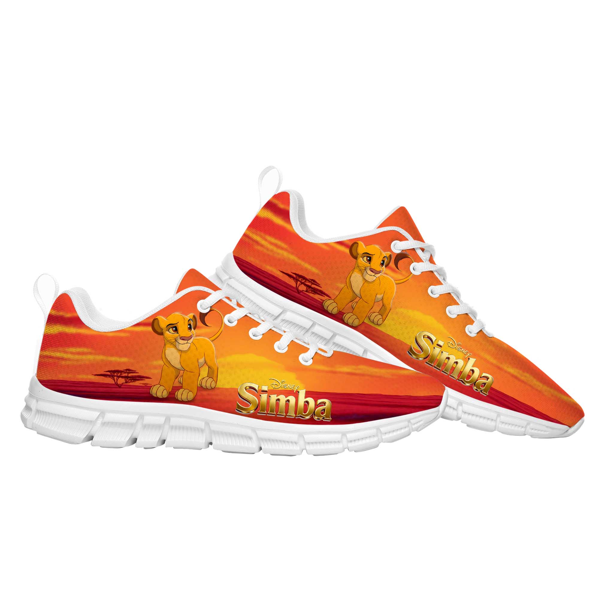 Simba Sports Shoes Man Woman Boy Girl Disney Cartoon The Lion King Decorate Sneakers Design Your Photo Logo Text Walking Shoes Walking Shoes Custom Sh