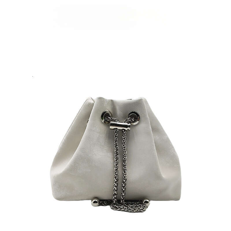 Tote New Chinese Style Solid Color Satin Leather Cloud Bucket Simple And Versatile For Commuting Casual Crossbody Bag Small Lucky Bag
