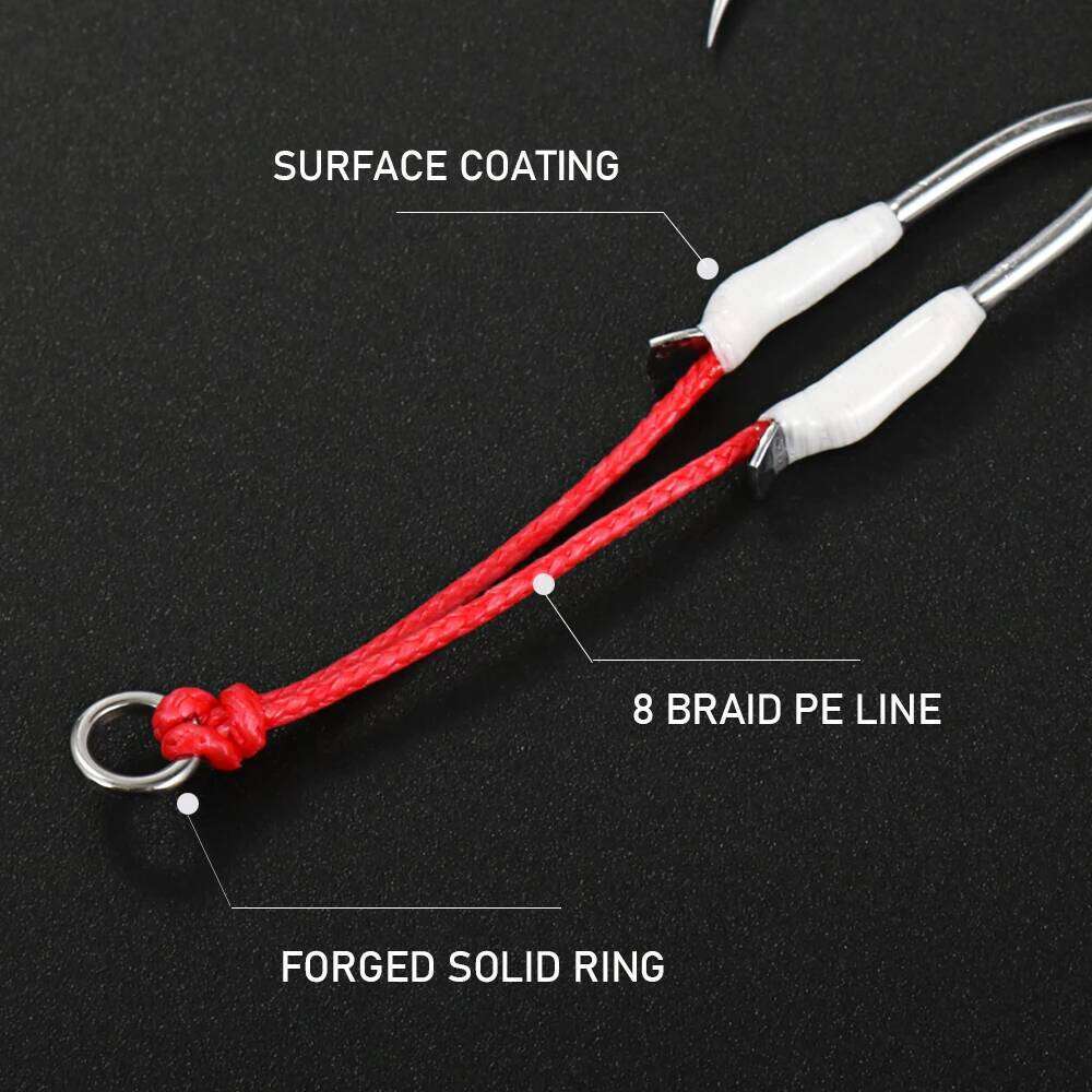 JIGGING PRO 2Pairs Twin Assist Metal Jig 1/0 2/0 3/0 4/0 Sea Jigging hook BKK Barbed Hook Fishing Accessories S260305