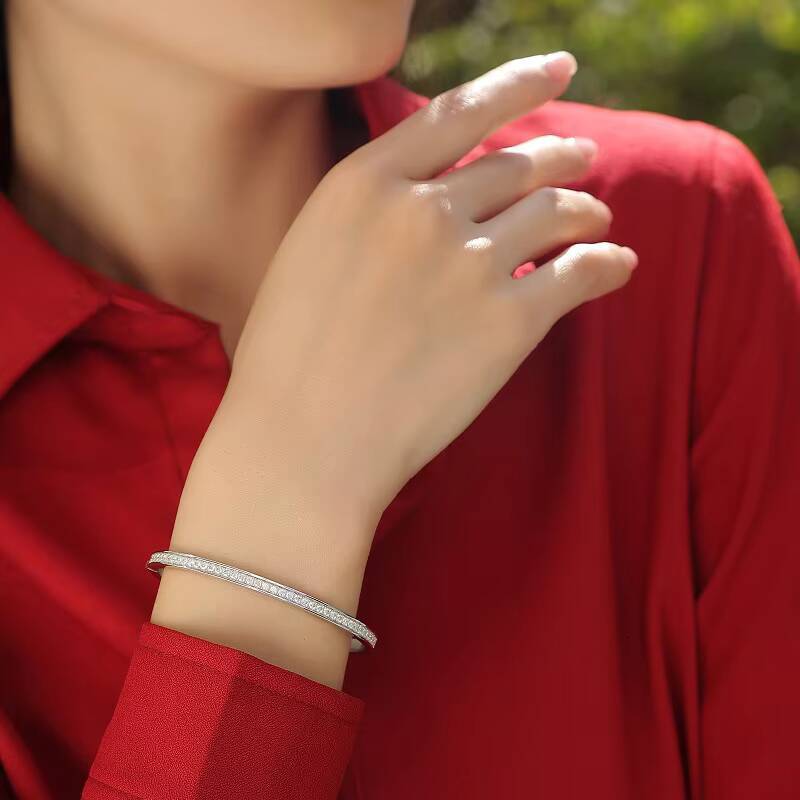Multi-style Moissanite Cuff Bracelet Fashion Fine Jewelry 925 Sterling Silver Micro Insert VVS1 GRA Moissanite Bangles for Women