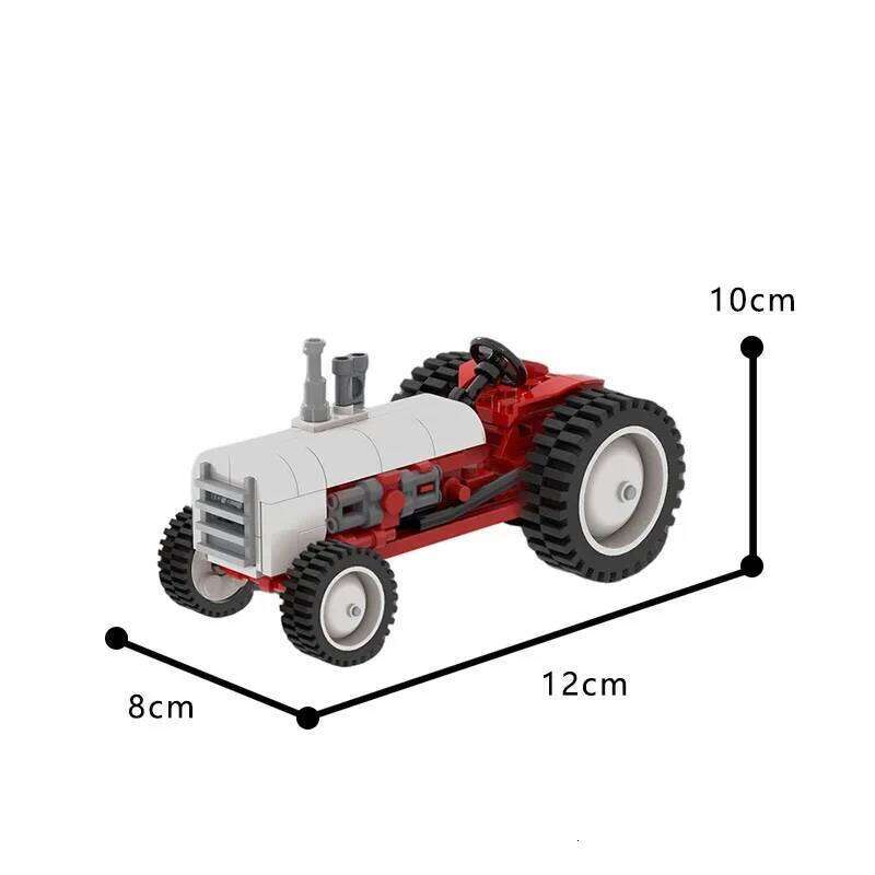 MOC Small Vintage Tractor Speed Super Cars Building Blocks Bricks Racer Vehicle Education Toys For Childrens Kid Gifts Z260305