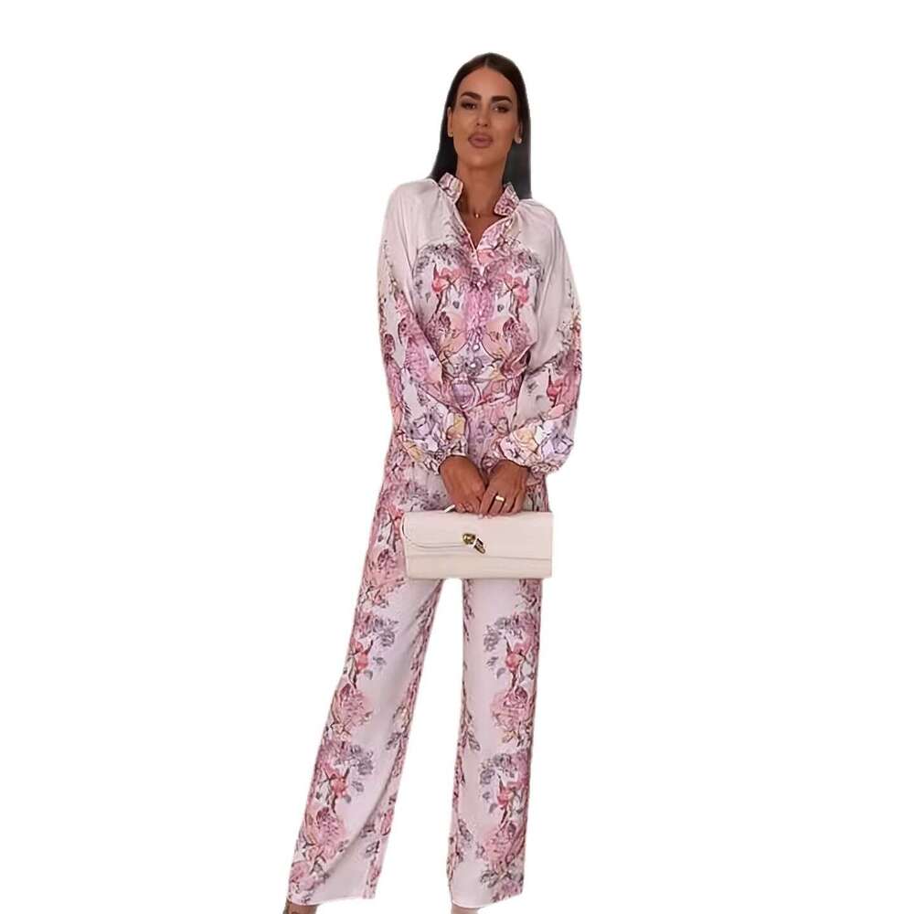 Women's Paisley Print 2 Piece Set Long Sleeve Blouse and Pants Casual Business Workwear Matching Outfit - view 7