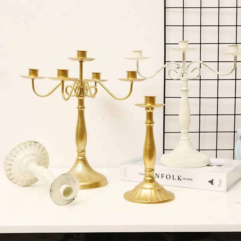 Metal Candelabrum Wrought Iron Vintage Make Old Candlesticks Candle Holders Wedding Centerpieces for Tables Home Decoration XJ260305