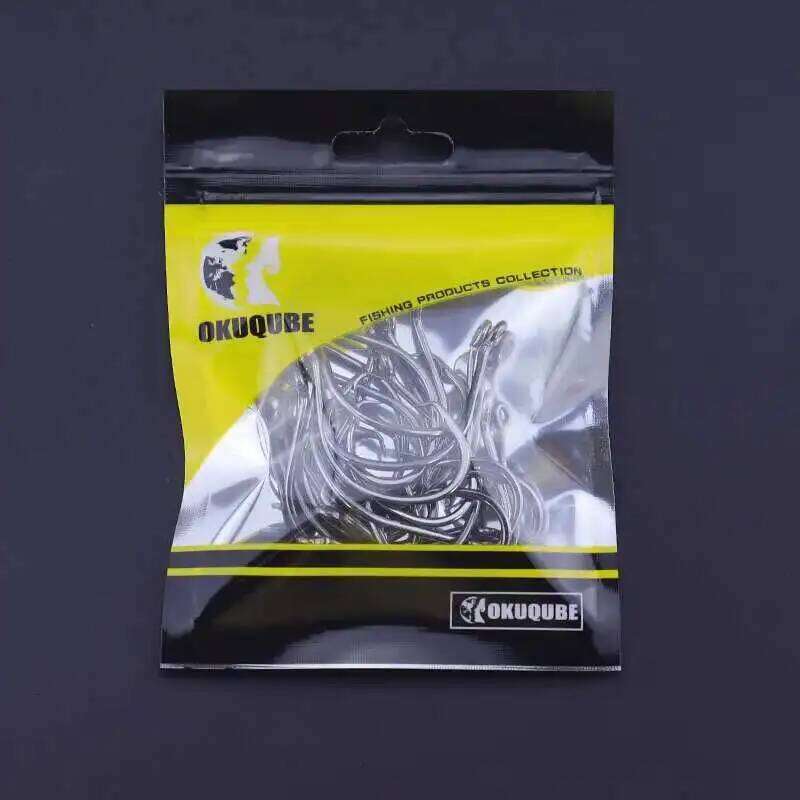 10pcs/lot Eye Hooks High Carbon Steel Flattened Bended Shank Strong Point Barbed Fishhooks For Fishing Trout Perch Bass S260305