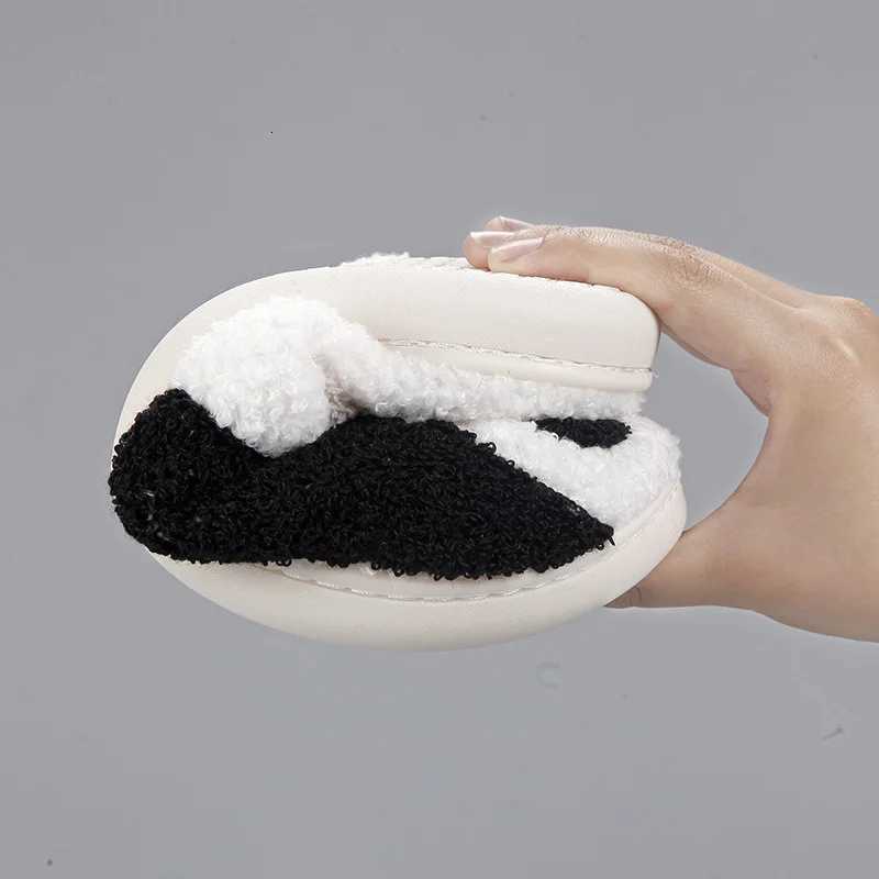 Womens Yin Yang Slippers - Cozy Fleece Indoor Slippers with Memory Foam Non-slip Plush Home Shoes for Living Room S260305