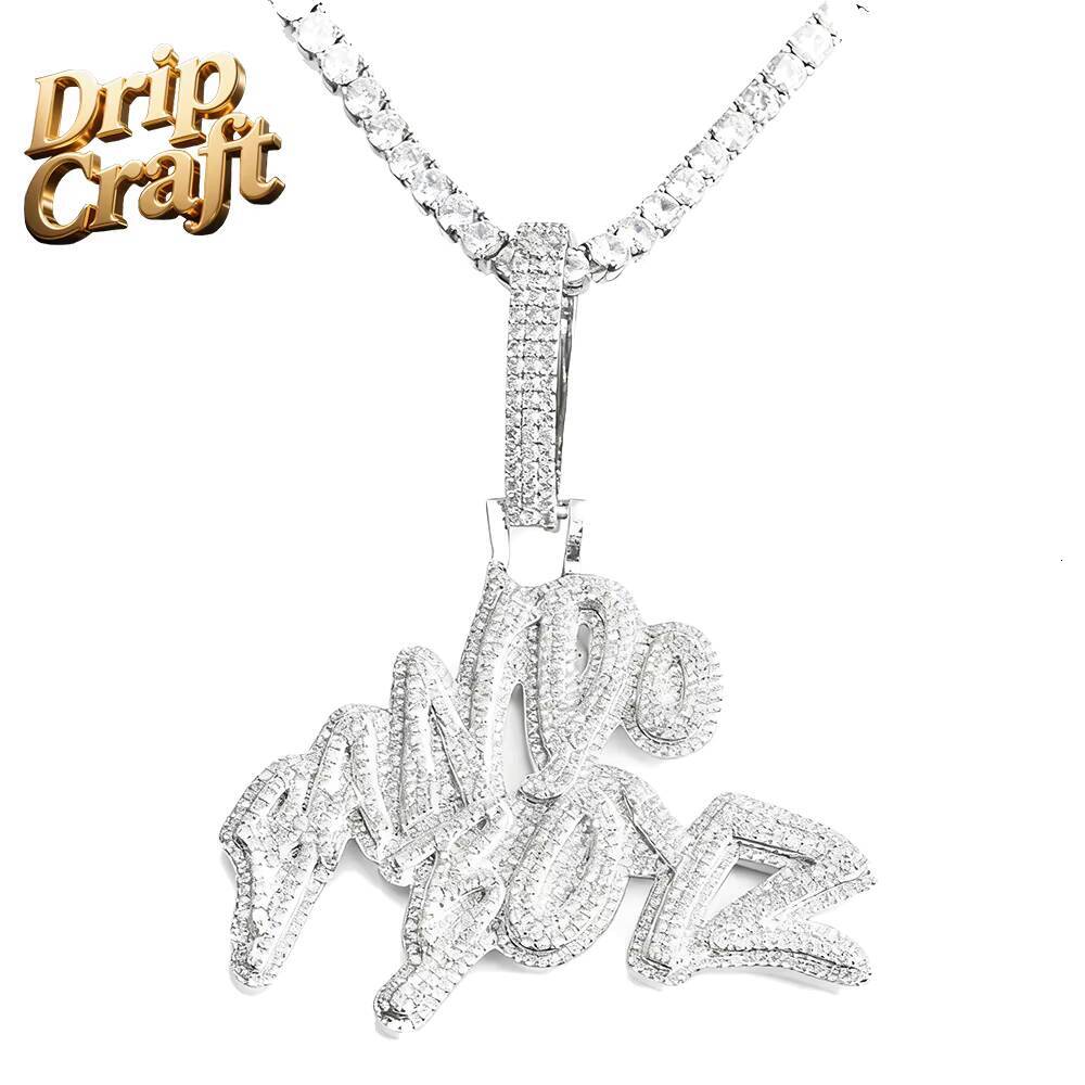 Hip-hop Bando Boyz Pendant Necklace Gold Plated Link Chain silver vvs moissaniteia Unisex Trendy Jewelry