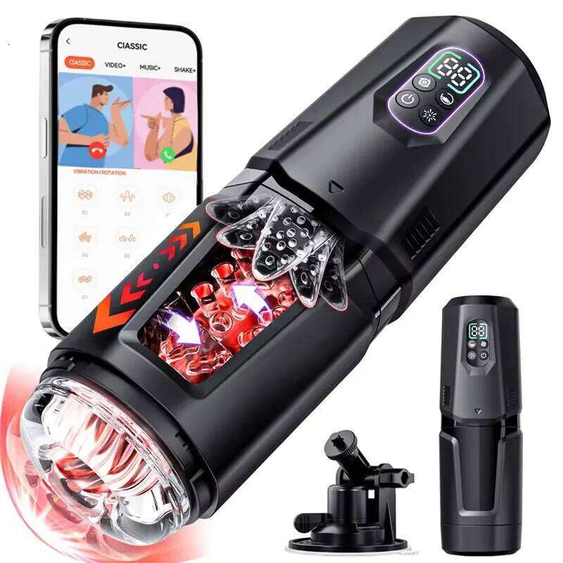 Automatic Rotating Vibrating Male Masturbator Penis Pump Thrusting Licking Machine Stroker Pocket Pussy Sex Toys for Men 18+ W260305