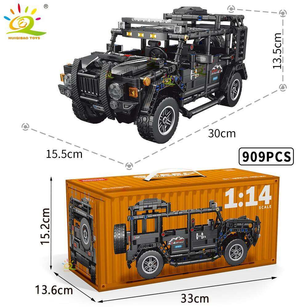 HUIQIBAO 1:14 Off-road Vehicle Racing Car Technical Model Building Block MOC Truck Brick Children City Construction Toy Boy Game Z260306