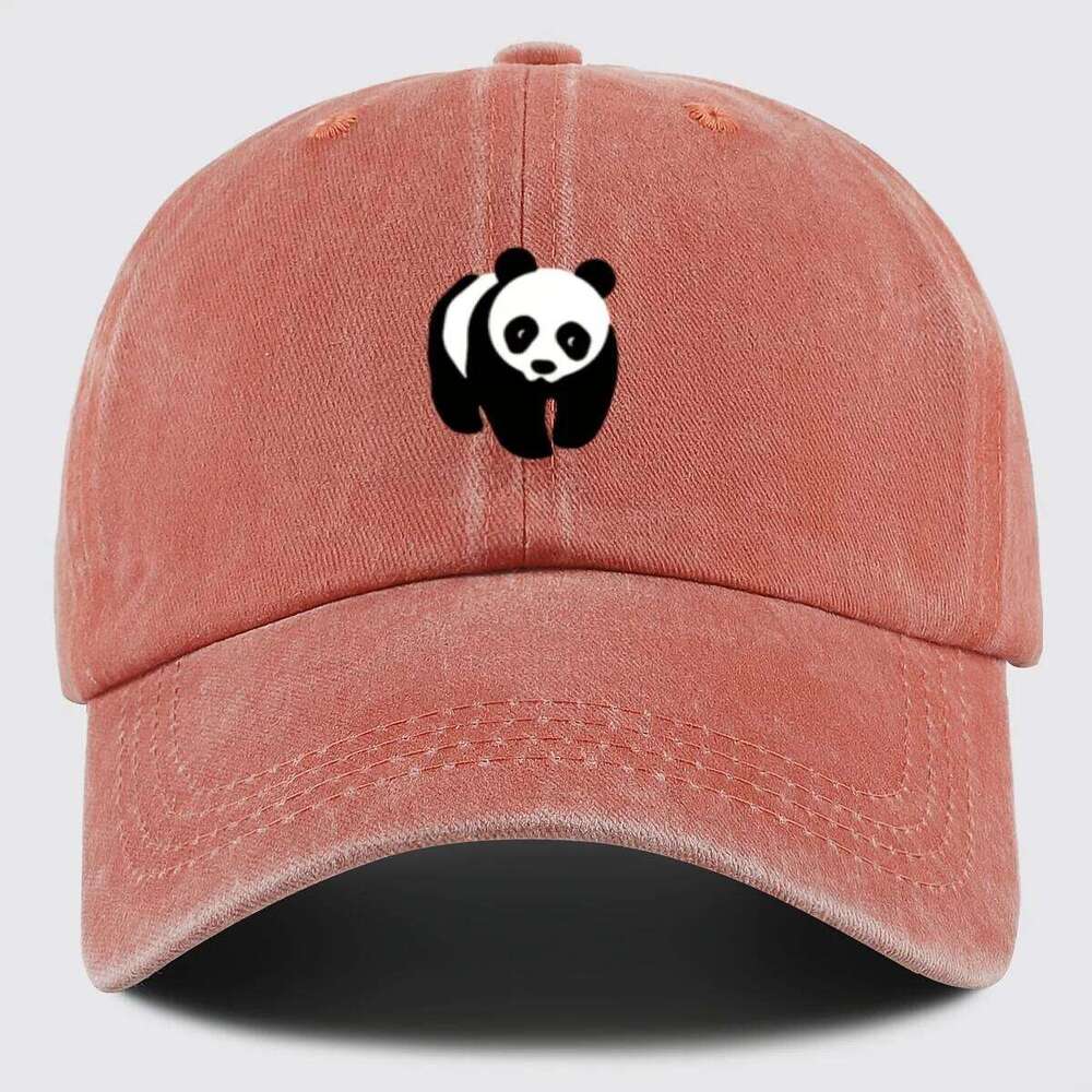 Red panda printed baseball cap, outdoor sun protection, camping, fishing, men's and women's duckbill cap Y260304