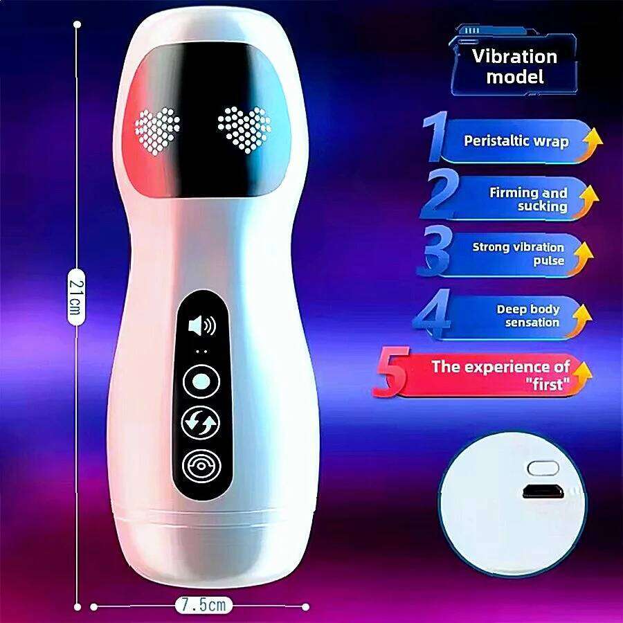 Automatic Male Masturbator Cup Sucking Vibration Real Vagina Pocket Pussy Penis Oral Machine Blowjob Sex Toys For Man Adults W260305