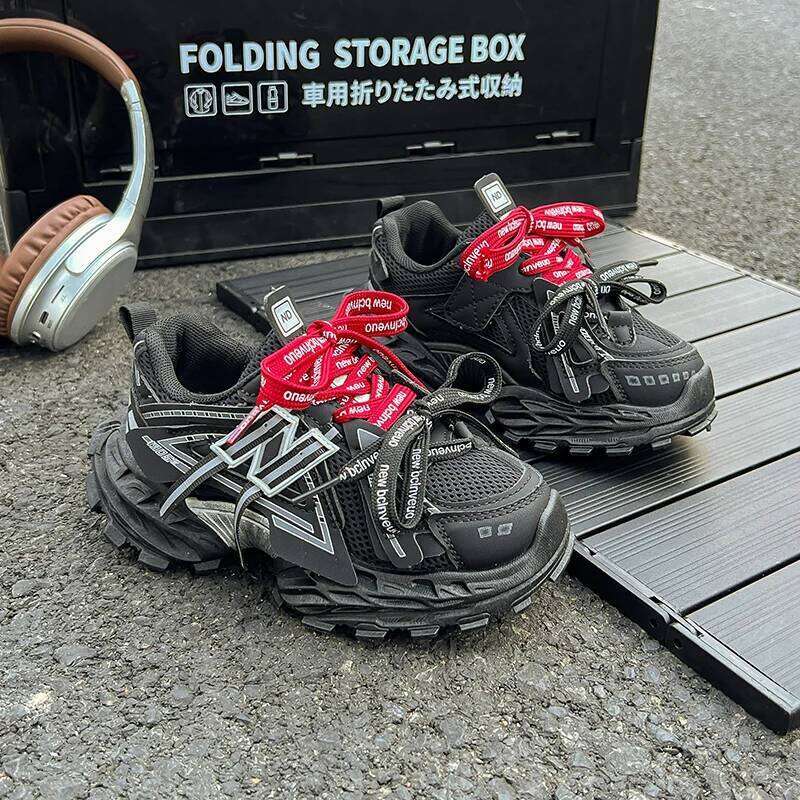 Children's Thick-soled Sports Autumn Leather Fashion Girl's Running Boys' Casual Lace-up Soft Sole Kids Shoes 26Y0304