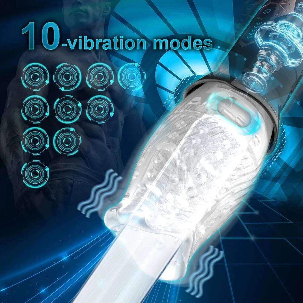 Masturbator Rotation Silicone Vagina Vibrator Electric Pocket Pussy For Penis Male Piston Automatic Mastubator W260305