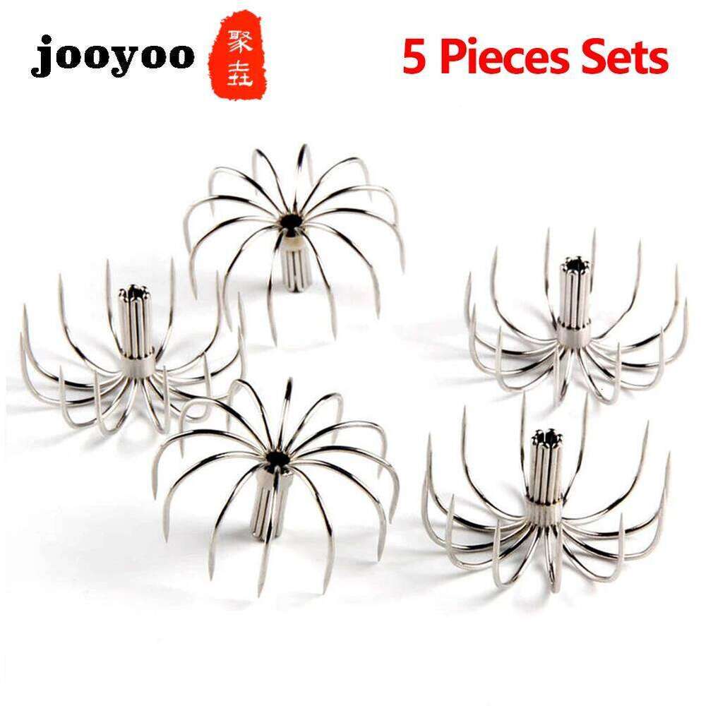 5 Pcs 2.8/3.5/4/4.5CM Stainless Steel Squid Sea Fish Fishing Cuttlefish For Seawater Octopus Hook S260305