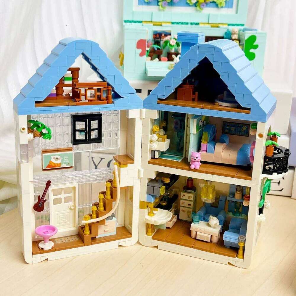 City Street View Small Particles Building Block Mini House Secret Box Art Studio Construction Assembled Kids Toys Z260305