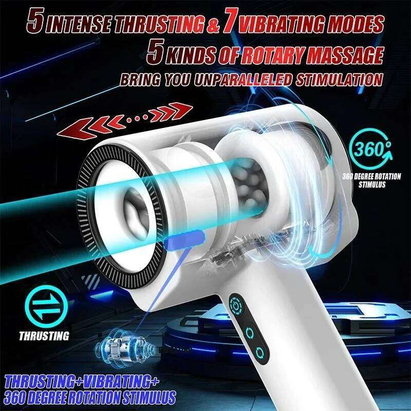 Automatic Sex Toys 360Rotating Massage Male Suction Telescopic Masturbator Adult Products for Men W260305