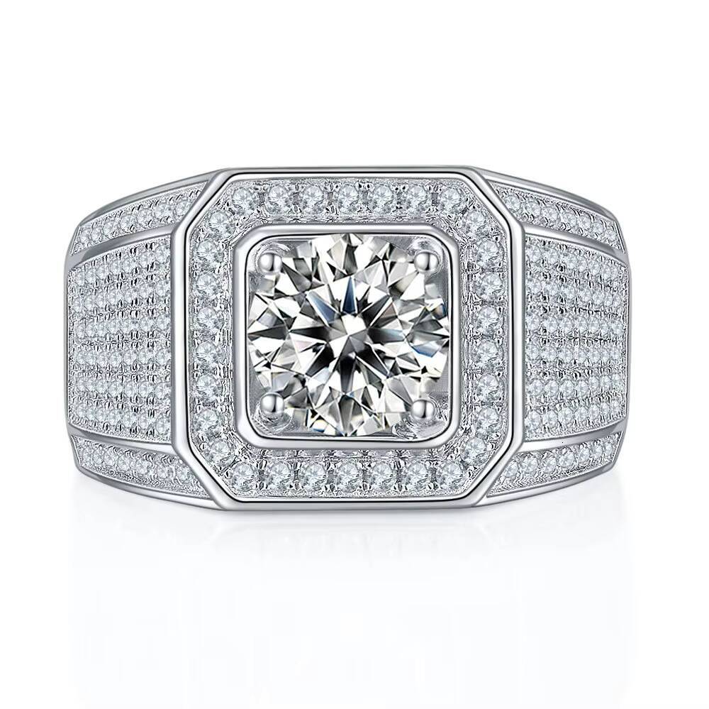 Silver Ring 925 Man 1CT 2CT 3CT Moissanite Men Ring Def Vvs Top Quality Original Silver 925 Stone Rings for Men
