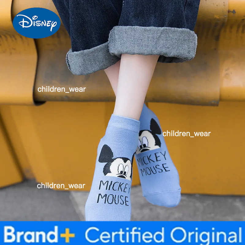 Disney Summer Fashion Womens Socks Mickey Mouse Donald Duck Character Kawaii Cartoon Harajuku Happy Funny Cotton Short Socks H260306