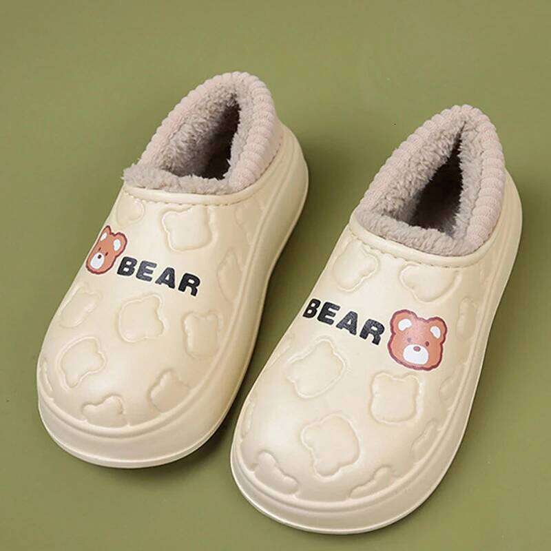 Litfun Winter Fluffy For Women Waterproof Soft Sole Plush Lining Indoor Slides Furry Warm Cozy Women's Slippers