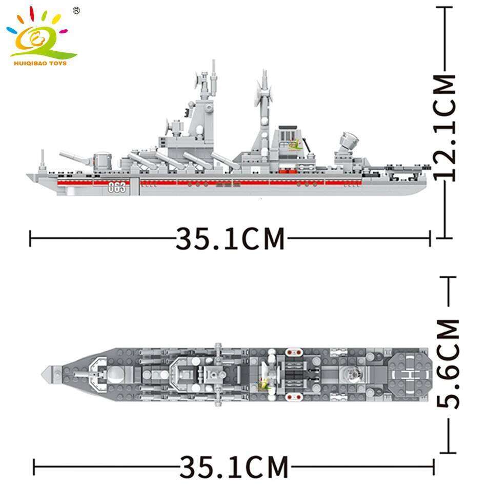 HUIQIBAO Military Ship Aircraft Cruiser Building Blocks Army Tank Truck Model Bricks City Construction Children Toy for Boy Gift Z260306