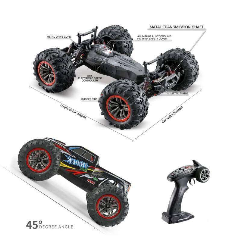 50KM/H High Speed 1:10 Remote Off-Road Truck 2.4G Radio Control 4WD Metal Shocks 45 Degree Climbing Ability RC Car Toy C260305