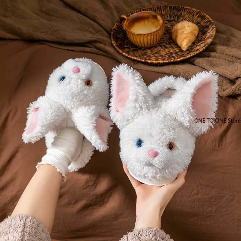 Wholesale Indoor Fluffy Slippers for Women Men Winter Warm Shoes Cute Cartoon Cats Light Weight Couples Home Floor Slipper S260305