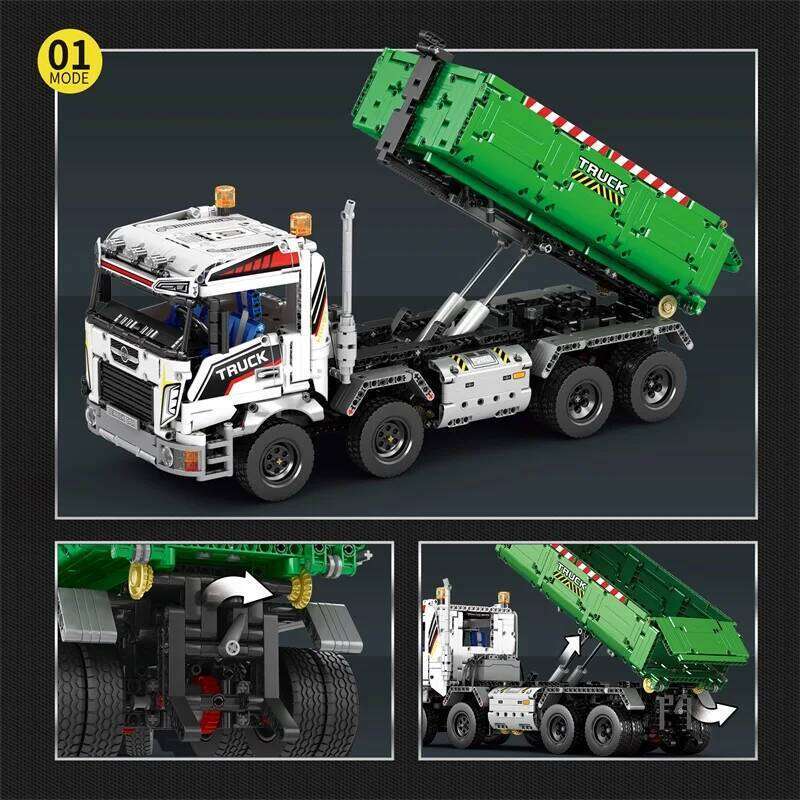 2852PCS Technical Crane Vehicle Building Blocks Hook Lifting Truck Car Trailer Tow Model Bricks Toy For Kids Holiday Gifts Z260305