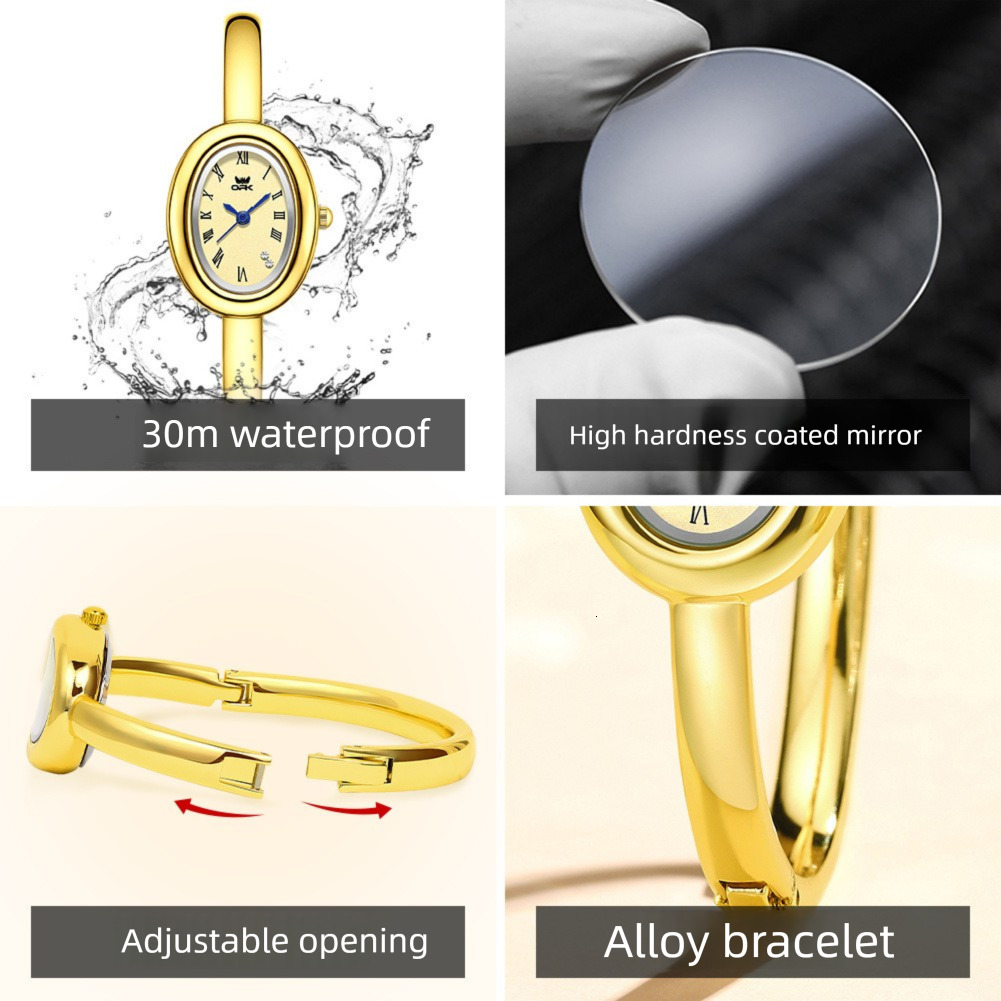 New OPK brand watches popular in Europe and America, fashionable small dials, niche, light luxury, Roman numerals, oval shaped women's quartz wat