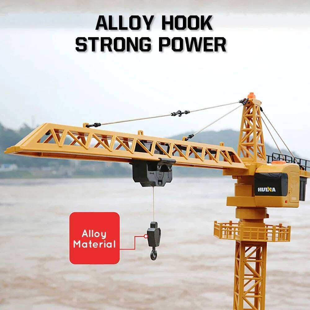 Huina 1585 Alloy Tower Crane Remote Control Car Children Electric Radio Controlled Engineering Truck Model Toys for Boys Gifts C260305