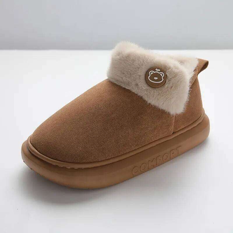Litfun Winter Furry Cotton For Women Outdoor Ankle Platform Casual Fuzzy Non-slip Cozy Warm Women's Snow Boots