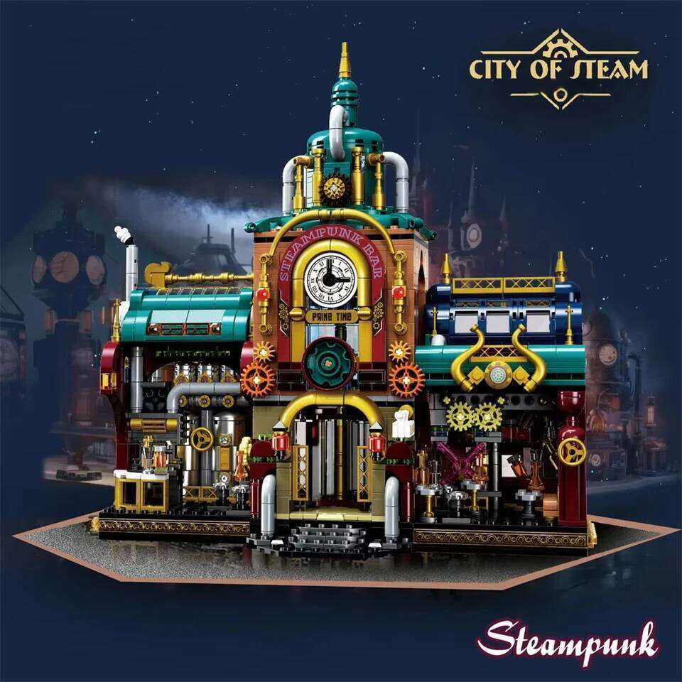 1557pcs Creative Street View Steam Punk Architectures Building Bricks Steampunk Bar Mini Block Model Toys Collection For Gifts Z260305