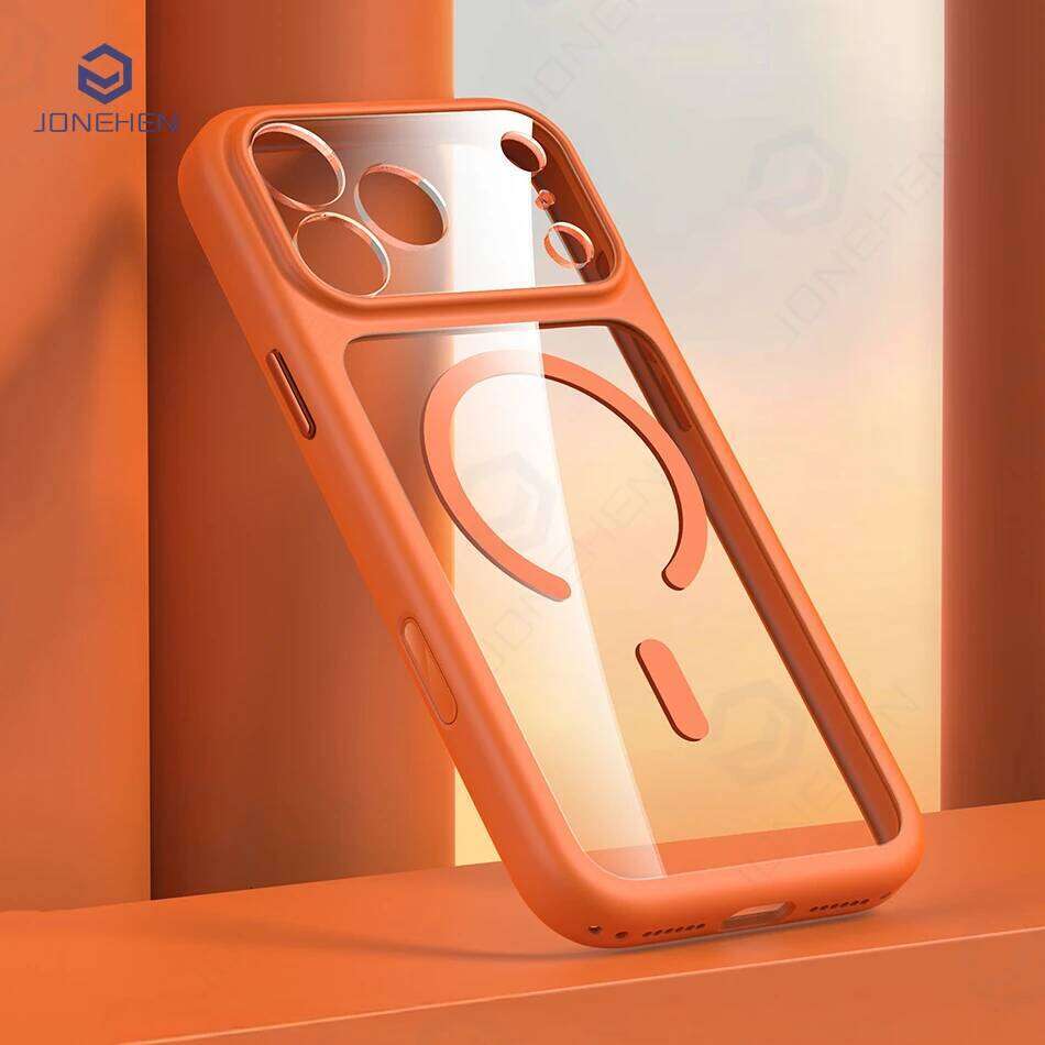 Magnetic Business Simplicity Shockproof Orange Bumper Camera Button Case Iphone 17 16 Pro Max Clear Lens Cover For H260305