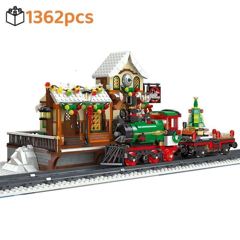 Creative Christmas Building Block The Motorized Winter Holiday Assembly Decoration Kids Train Model Gifts for Boys Z260305
