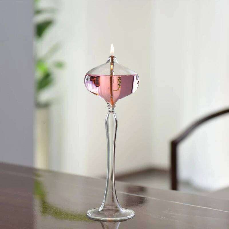 Glass Oil European Creative Home Decoration Romantic Candle Holdle Nordic Modern Table Smokeless Butter Lamp XJ260305