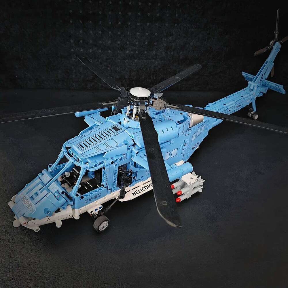 Technology Armed Helicopter Building Air Forces Model Airplane Blocks Set Educational Toys For Boys Gifts Z260306