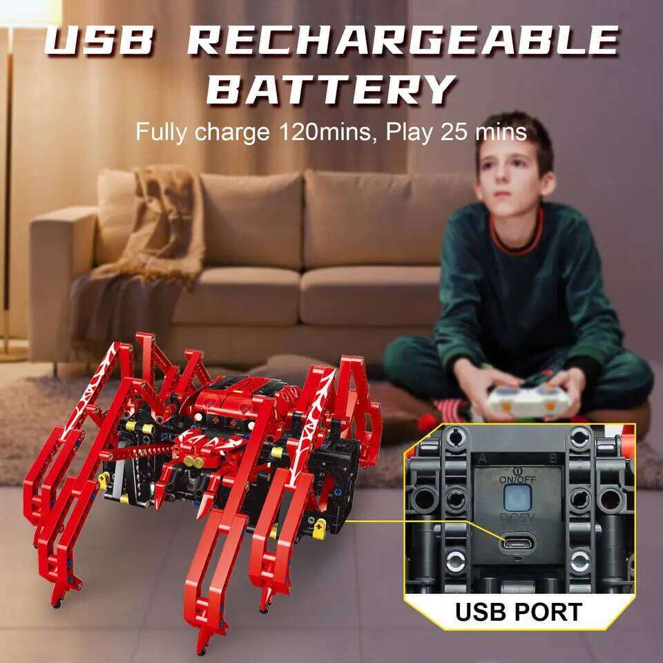 818pcs Remote Control Red Spider STEM Robot Building Block Kit MOC Science Construction Play Sets Educational Toy for Kids Gifts Z260306
