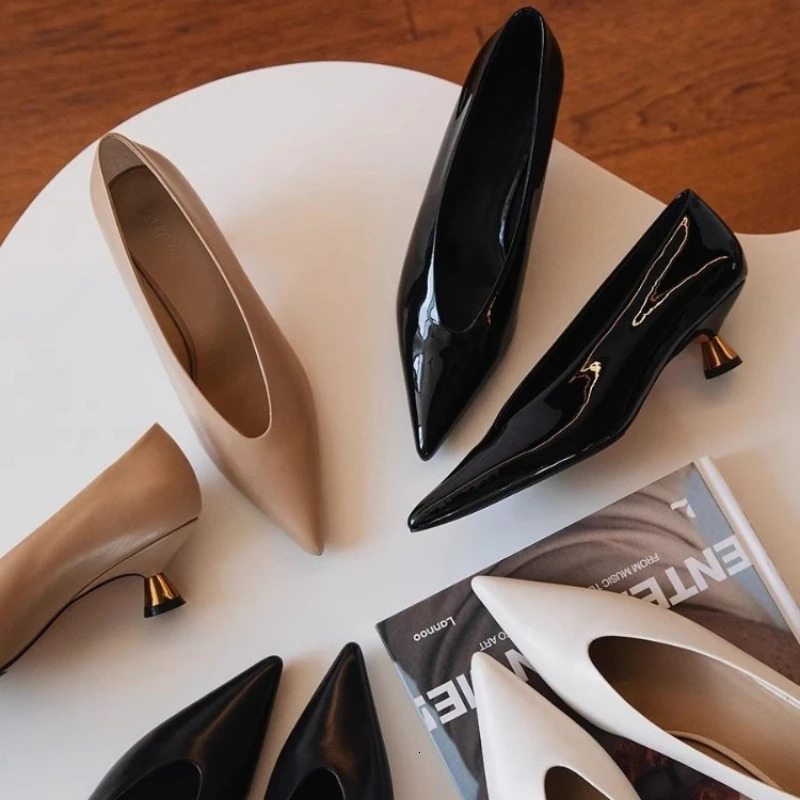 er Patent Leather Pointed Toe Women Pumps Shoes Fashion Shallow Slip On 2026 Spring Autumn Dancing Party Low Heel Shoes 260303