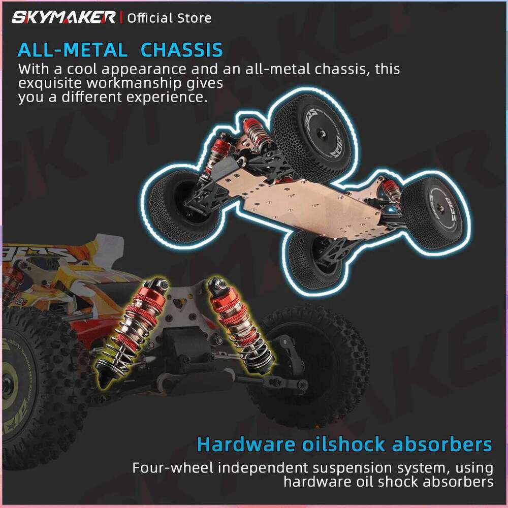 WLtoys RC Car 144010 V8 Racing 1:14 2.4G 4WD 75km/h Electric High Speed Brushless Off-Road Remote Control Drift Toys Gift C260305