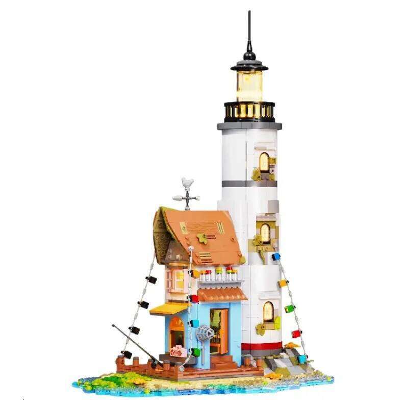 Lighthouse on a Deserted Island Buildings Sets City Architecture Modular Building Block Assembly Model Kit Adults Gift 1806pcs Z260306