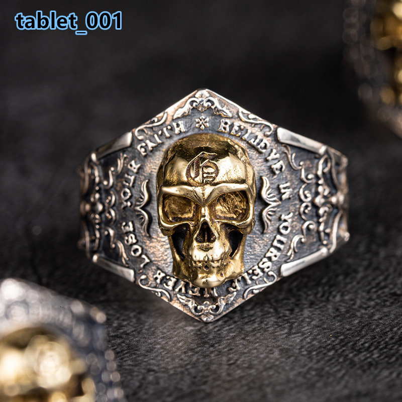 Soul Awakening Skull Sterling Silver Ring 925 Unisex Punk Style Ornament for Men for Wedding and Party Fashion Jewelry