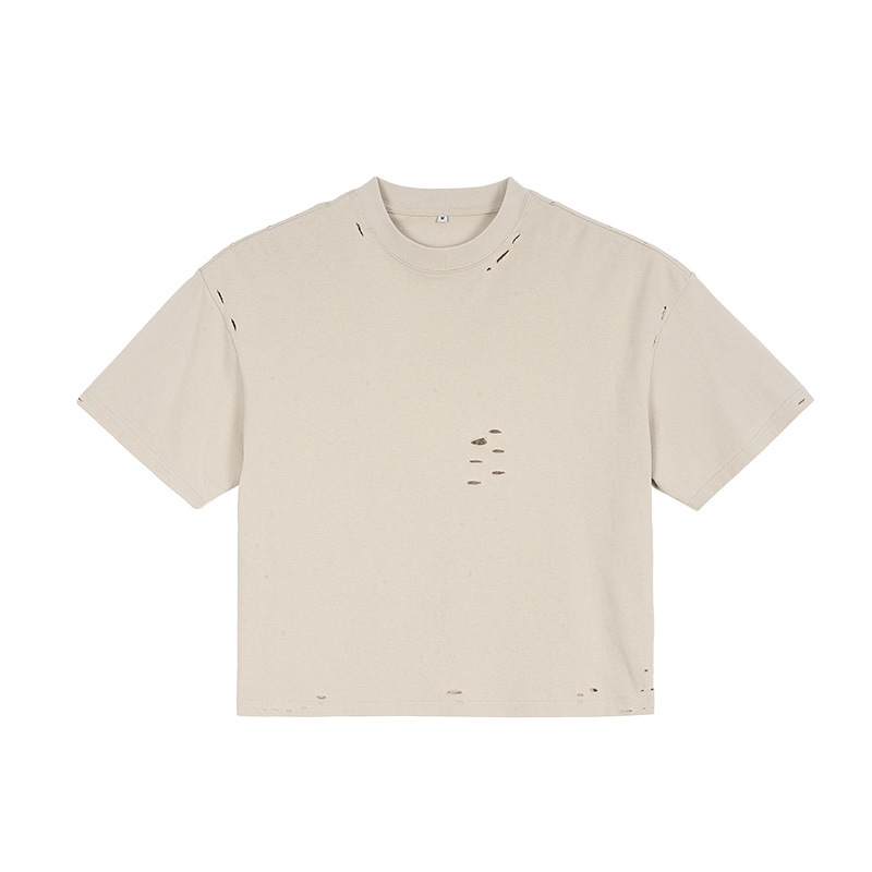 New style Vintage Teenagers' Solid Color Men's T-shirt High-quality Heavyweight Short-sleeve Men's T