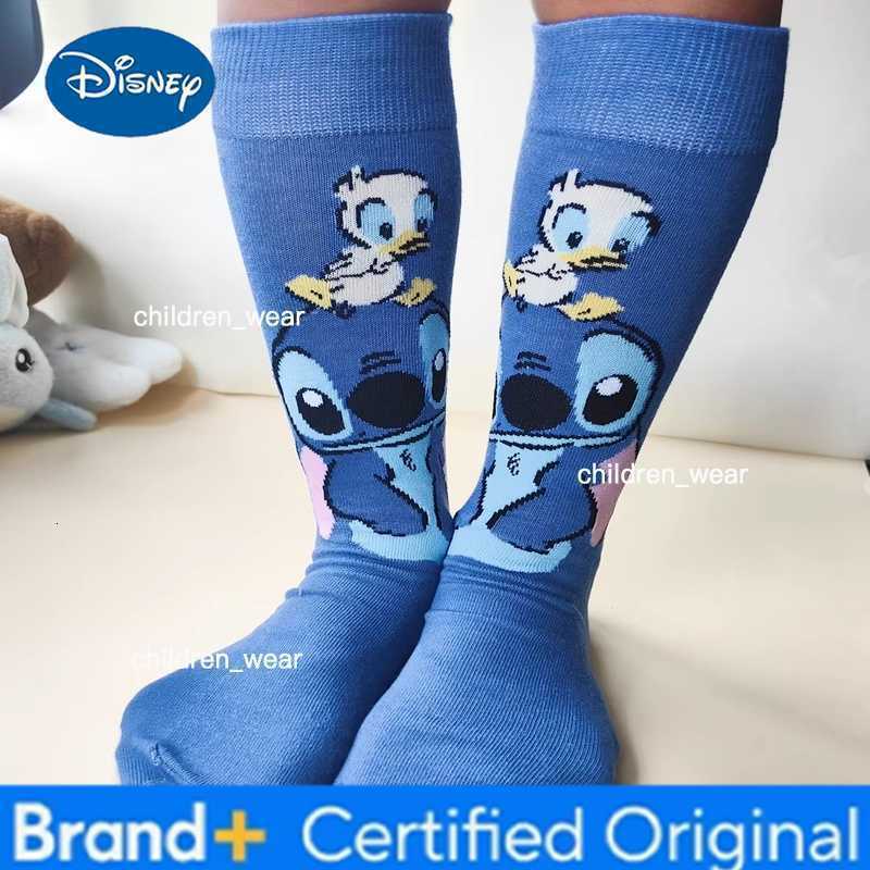 Disney Diseny Stitch Long Kids Socks Cartoon Stitch Kawaii Men Socks Creative Skateboard Socks Casual Fashion Knee-High Socks Gift Kid H260306