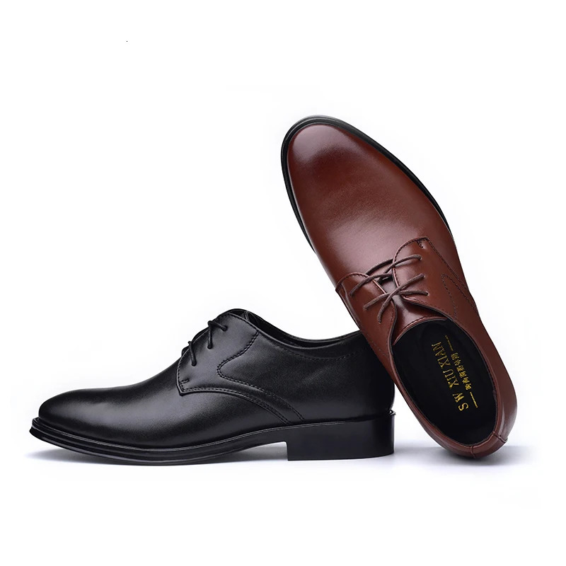 Men Formal Leather Shoes Black Pointed Toe Men Loafers Party Office Business Casual Shoes for Men Oxford Shoes Mens Dress Shoe 260305