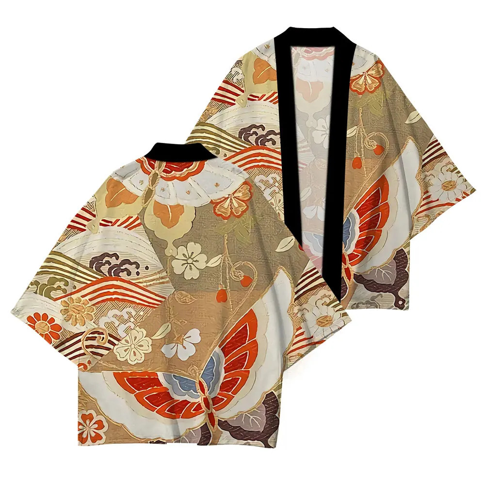 Japanese Traditional Dress Kimono Cherry Blossom Print Casual Comfort High Quality Half Sleeve Summer Fashion 260228