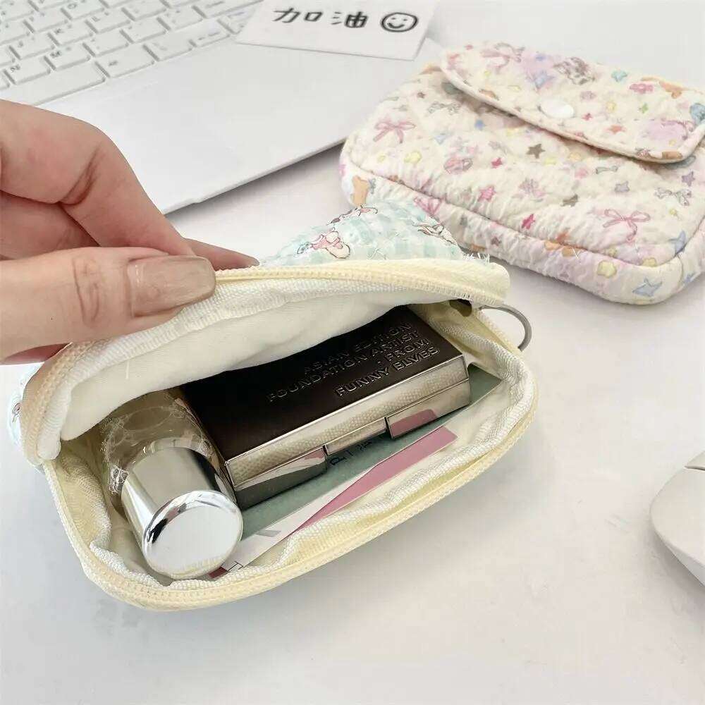 Cartoon Printing Mini Canvas Coin Purse Multifuctional Korean Style Cute Wallet Card Holder Jewelry Packing Bag C2603042